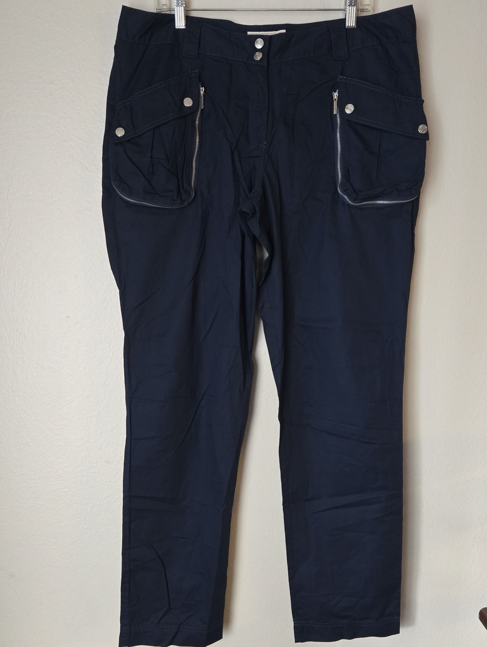 Michael Kors Women’s Size 16 Navy Cargo Utility Pants Zip Pockets 34" Inseam